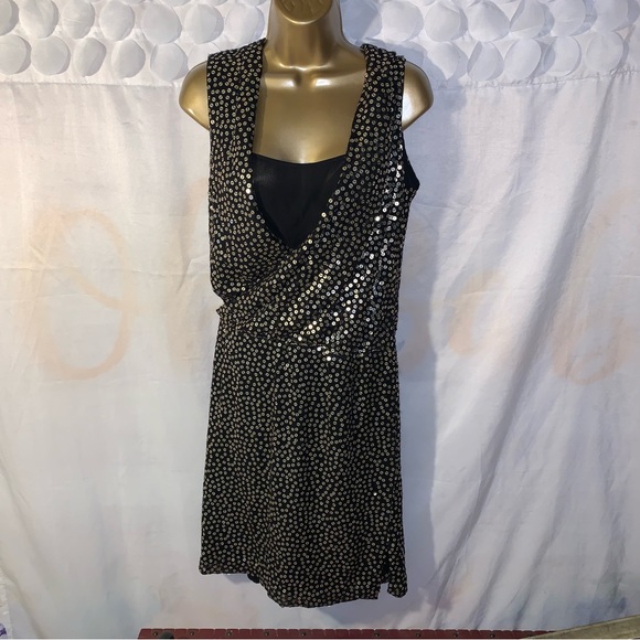 DVF Diane Von Furstenberg Issie gold sequin dress A25015 - Picture 3 of 14